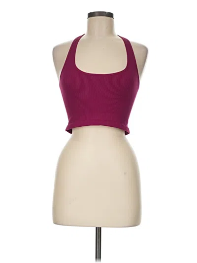 Pre-owned Spiritual Gangster Tank Top Burgundy Halter Neckline Tops