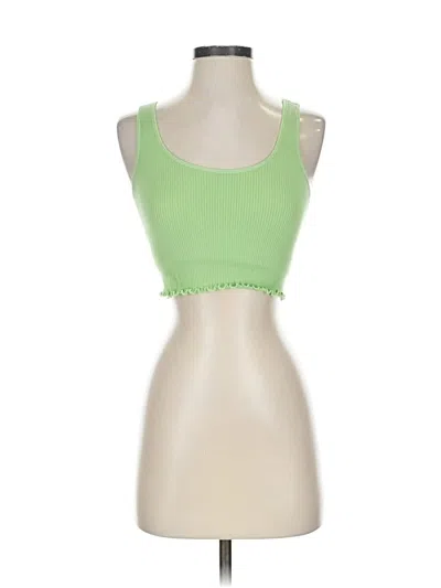 Pre-owned Spiritual Gangster Tank Top Green Strapless Neckline Tops