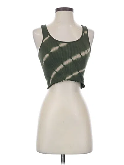 Pre-owned Spiritual Gangster Tank Top Green Strapless Neckline Tops