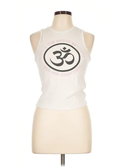Pre-owned Spiritual Gangster Tank Top Ivory Halter Neckline Tops