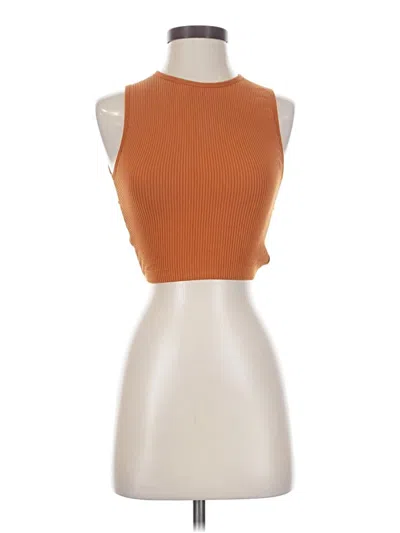 Pre-owned Spiritual Gangster Tank Top Orange Halter Neckline Tops