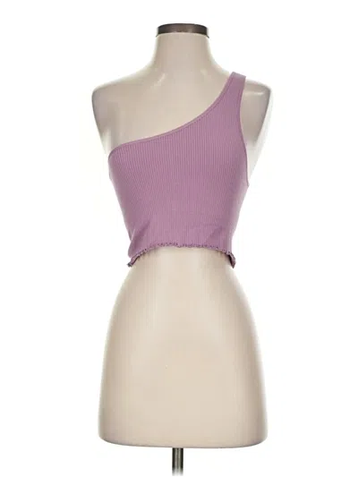 Pre-owned Spiritual Gangster Tank Top Purple One Shoulder Neckline Tops