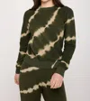 Spiritual Gangster Tie-dye Forever Crew Pullover Top In Green Motif