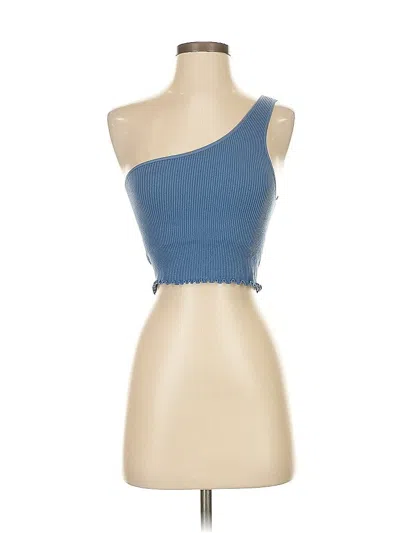 Pre-owned Spiritual Gangster Tube Top Blue One Shoulder Neckline Tops