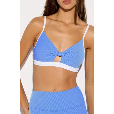 Spiritual Gangster Unity Stripe Knotted Sports Bra In Blue