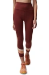 Spiritual Gangster Velo Dream High Waist Tech Jersey Leggings In Washed Burgundy