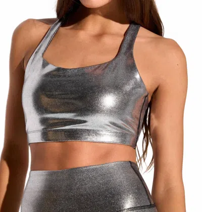 Spiritual Gangster Venus Longline Bra In Chrome In Gray