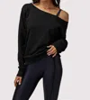 Spiritual Gangster Vida Off Shoulder Sweatshirt In Vintage Black