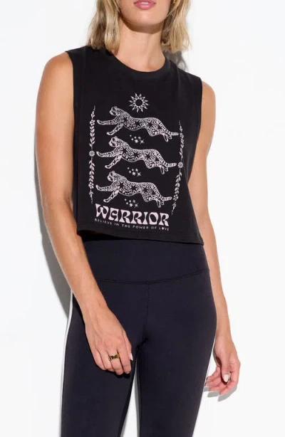 Spiritual Gangster Warrior Love Spirit Crop Tank Top In Black