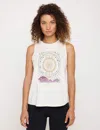 Spiritual Gangster Women's Abundance Jade Muscle Tank In White