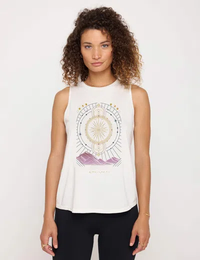 Spiritual Gangster Women's Abundance Jade Muscle Tank In White
