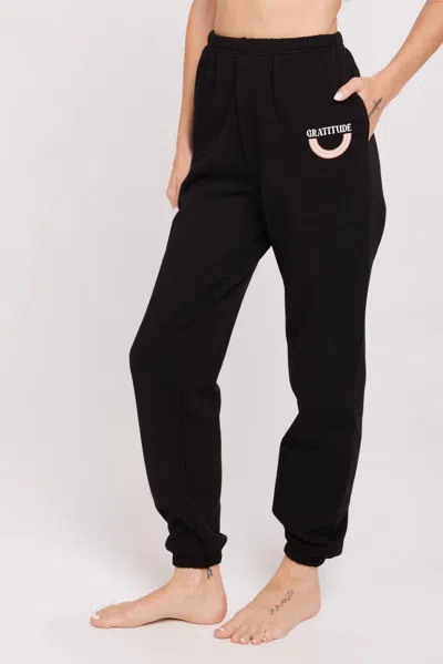 Spiritual Gangster Women's Gratitude Ojai Sweatpant In Black