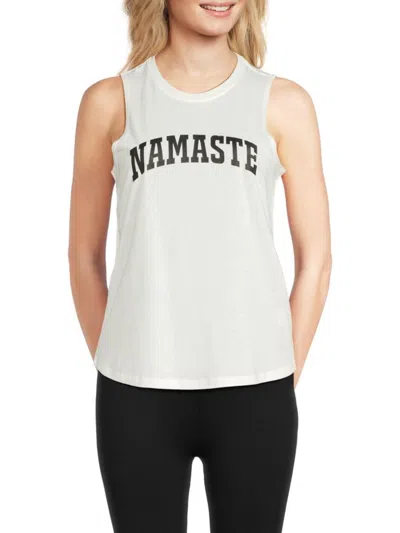 Spiritual Gangster Women's Namaste Muscle Tee In Cream