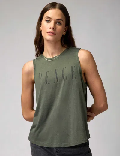 Spiritual Gangster Women's Peace Jade Muscle Tank In Green