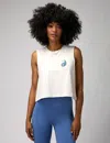 Spiritual Gangster Women's Yin Yang Callie Crop Tank In White