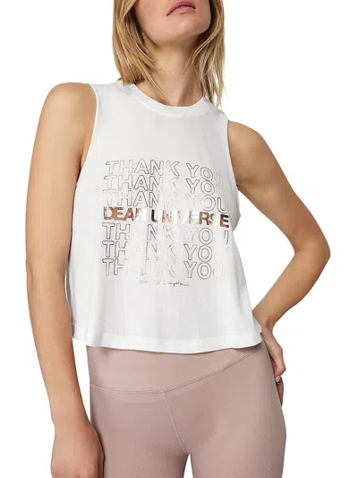 Spiritual Gangster Womens Sleeveless Graphic Cropped In White