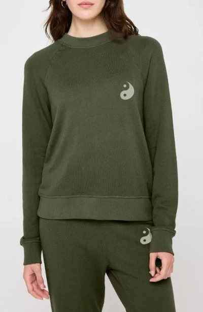 Spiritual Gangster Yin & Yang Forever Crewneck Sweatshirt In Spruce