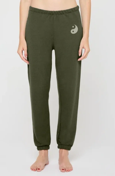 Spiritual Gangster Yin & Yang Luna Cotton & Modal Joggers In Spruce