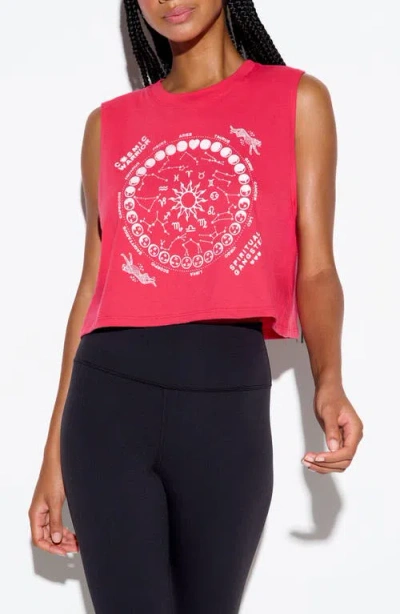 Spiritual Gangster Zodiac Energy Spirit Crop Top In Pink