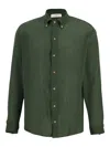 Spiritum Tulum Button-down Collar Cotton-gauze Shirt In Green