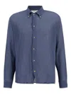 Spiritum Tulum Button-down Cotton-gauze Shirt In Blue