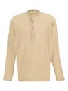 Spiritum Tulum Button-up Cotton- Gauze T-shirt In Nude