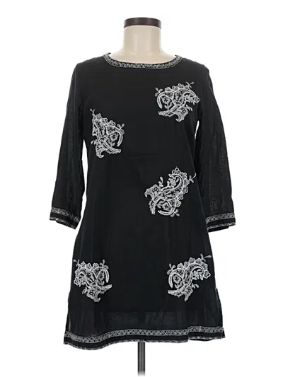 Pre-owned Splash 3/4 Sleeve Blouse In Black
