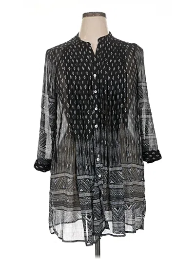 Pre-owned Splash 3/4 Sleeve Blouse In Black