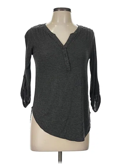 Pre-owned Splash 3/4 Sleeve Top Gray V-neck Tops