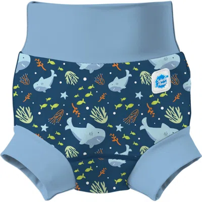 Splash About Kids'  Happy Nappy Duo Reusable Double Swim Diaper In Blue