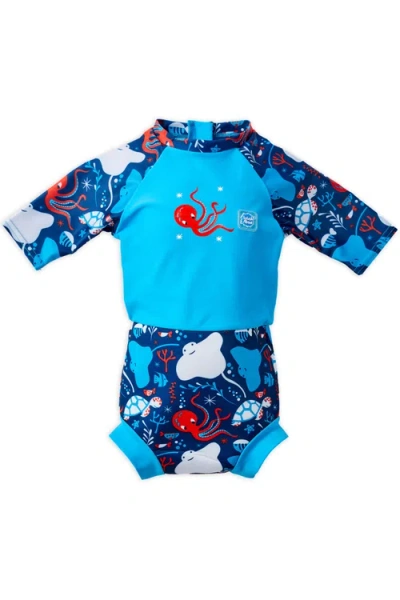 Splash About Kids'  Happy Nappy® Sunsuit With Incorporated Swim Diaper In Blue
