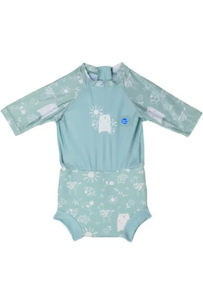 Splash About Kids'  Happy Nappy® Sunsuit With Incorporated Swim Diaper In Blue