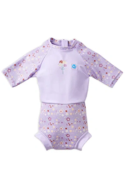 Splash About Kids'  Happy Nappy® Sunsuit With Incorporated Swim Diaper In Pink