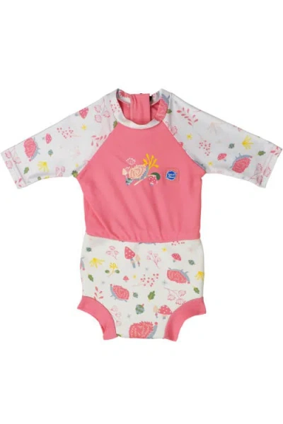 Splash About Kids'  Happy Nappy® Sunsuit With Incorporated Swim Diaper In Pink
