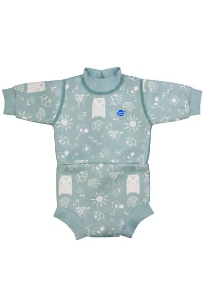 Splash About Kids'  Happy Nappy Wetsuit With Reusable Swim Diaper In Blue