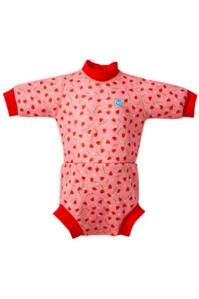 Splash About Kids'  Happy Nappy Wetsuit With Reusable Swim Diaper In Red