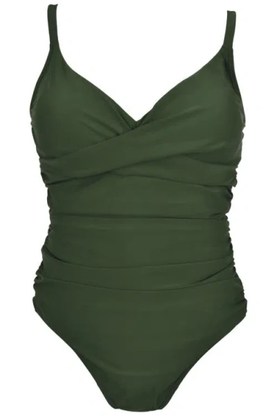 Splash About Ladies Tummy Control Bathing Suit In Green
