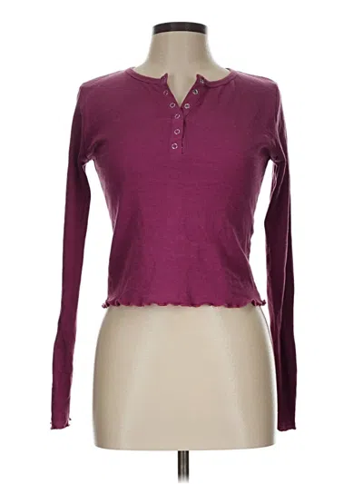 Pre-owned Splash Long Sleeve Polo Shirt In Burgundy
