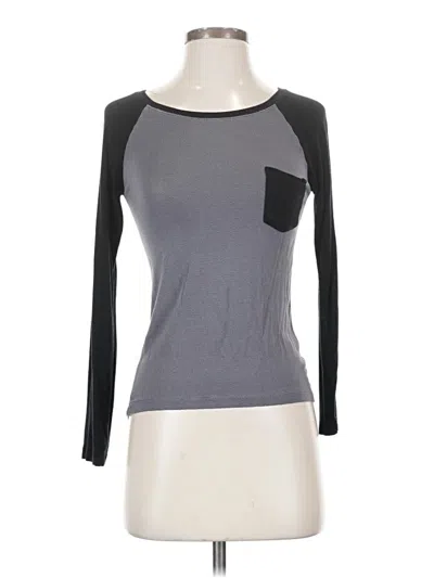 Pre-owned Splash Long Sleeve Top Gray Crew Neck Tops