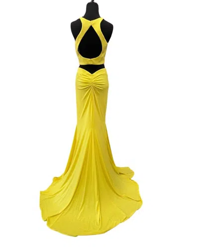 Splash Prom Two Piece Fitted Gown In Yellow