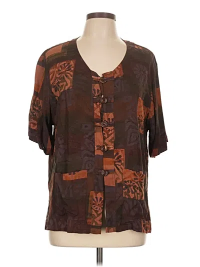 Pre-owned Splash Short Sleeve Blouse In Brown