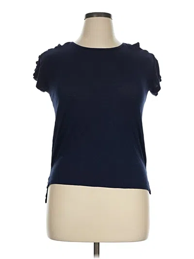 Pre-owned Splash Short Sleeve Top Blue Crew Neck Tops