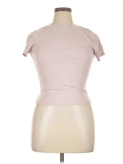 Pre-owned Splash Short Sleeve Top Pink High Neck Tops