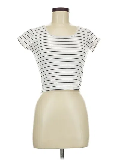 Pre-owned Splash Short Sleeve Top White Scoop Neck Tops