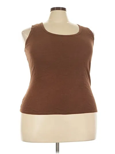 Pre-owned Splash Tank Top Brown Strapless Neckline Tops
