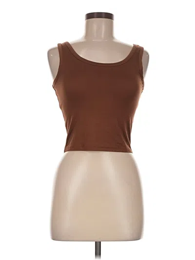 Pre-owned Splash Tank Top Brown Strapless Neckline Tops