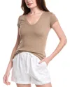 Splendid 1x1 V-neck T-shirt In Brown