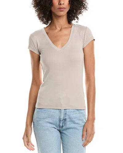 Splendid 1x1 V-neck T-shirt In Brown