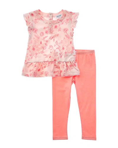 Splendid Kids' 2pc Cameo Blooms Shirt & Pant Set In Pink