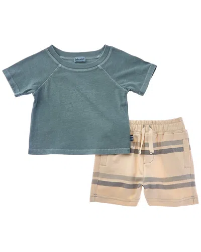 Splendid Kids' 2pc Charlie Stripe T-shirt & Short Set In Blue